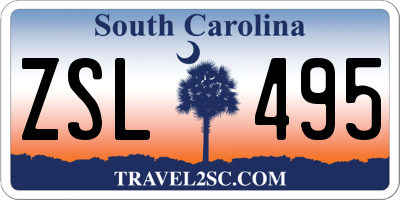SC license plate ZSL495