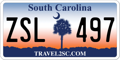 SC license plate ZSL497