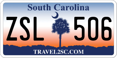 SC license plate ZSL506