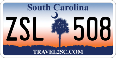 SC license plate ZSL508