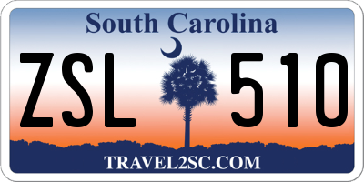SC license plate ZSL510