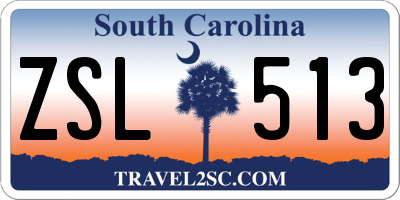 SC license plate ZSL513