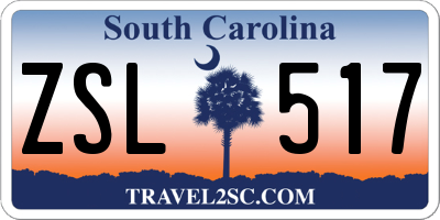 SC license plate ZSL517