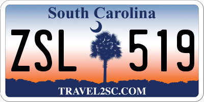 SC license plate ZSL519