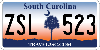 SC license plate ZSL523