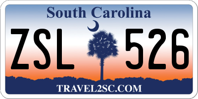 SC license plate ZSL526