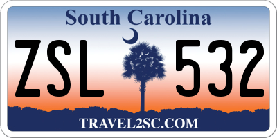 SC license plate ZSL532