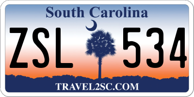 SC license plate ZSL534