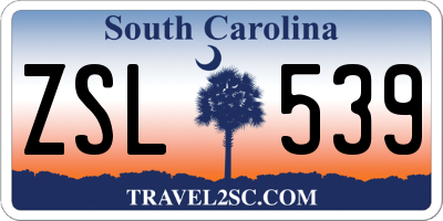 SC license plate ZSL539