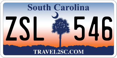 SC license plate ZSL546