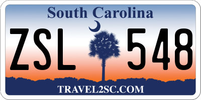 SC license plate ZSL548