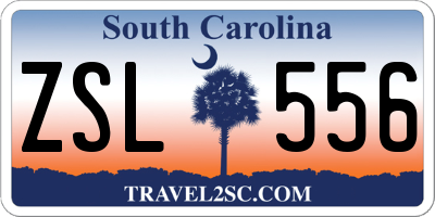SC license plate ZSL556