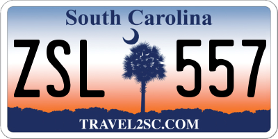 SC license plate ZSL557