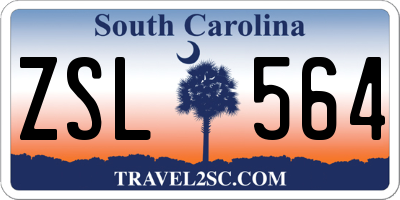 SC license plate ZSL564