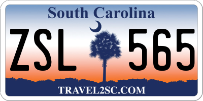 SC license plate ZSL565