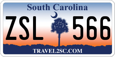 SC license plate ZSL566