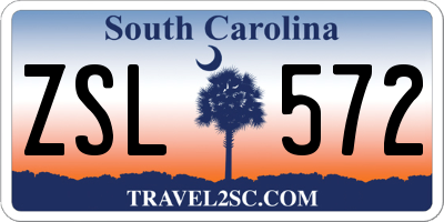 SC license plate ZSL572