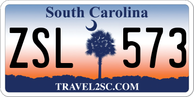 SC license plate ZSL573
