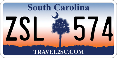 SC license plate ZSL574