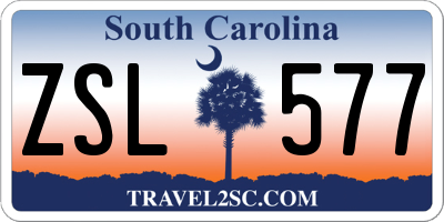 SC license plate ZSL577