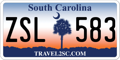 SC license plate ZSL583