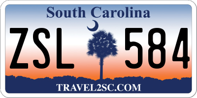 SC license plate ZSL584