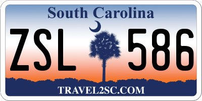 SC license plate ZSL586
