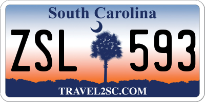 SC license plate ZSL593