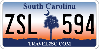 SC license plate ZSL594