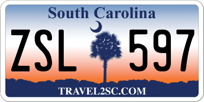 SC license plate ZSL597