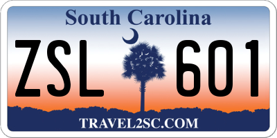 SC license plate ZSL601