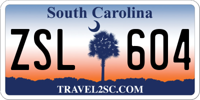 SC license plate ZSL604