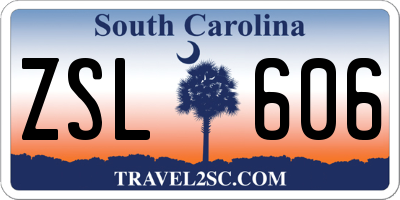 SC license plate ZSL606