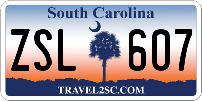 SC license plate ZSL607
