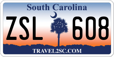 SC license plate ZSL608