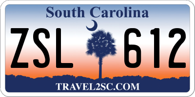 SC license plate ZSL612