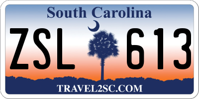 SC license plate ZSL613