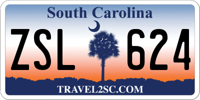 SC license plate ZSL624