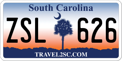 SC license plate ZSL626