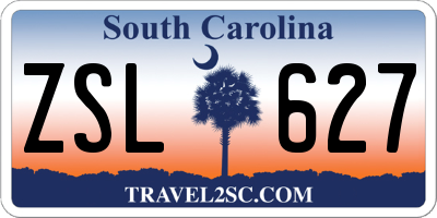 SC license plate ZSL627
