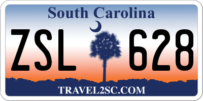 SC license plate ZSL628