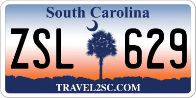 SC license plate ZSL629