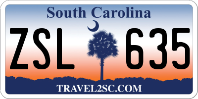 SC license plate ZSL635