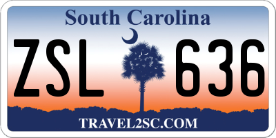 SC license plate ZSL636
