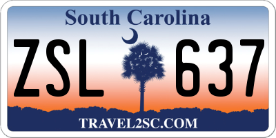 SC license plate ZSL637