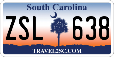 SC license plate ZSL638