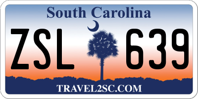 SC license plate ZSL639
