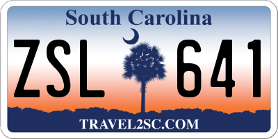 SC license plate ZSL641