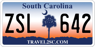 SC license plate ZSL642