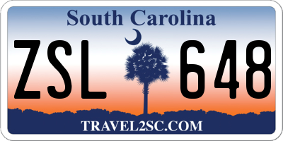 SC license plate ZSL648